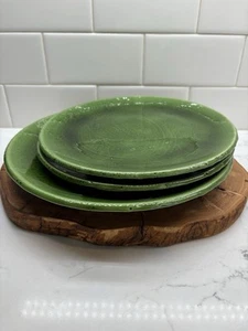 Aegitna Vallauris Frankreich grün strukturierte Keramik Teller - 1 Abendessen 2 - Salat LESEN - Bild 1 von 23