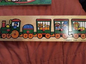 Vintage Simplex wooden puzzles, 1960, made in Holland, circus train - Picture 1 of 2