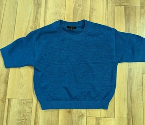 Banana Republic Damen Struktur Pullover Pulli Strick Kurzarm Blau Gr. S - Bild 1 von 8