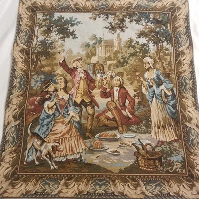 Funda de almohada tapiz estilo siglo XVIII de colección/colgante de pared cortejo pastoral  Foto 1 de 4