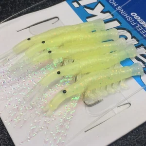 10 Pack Luminous Soft Shrimp Hook Fishing Lure Sabiki Rigs with 5 Hooks - Picture 1 of 7