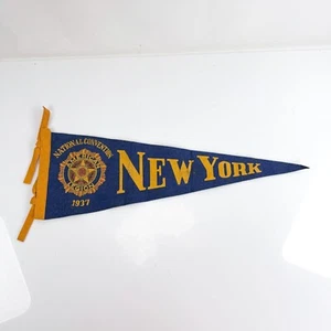 Vintage 1937 American Legion National Convention New York blau Filz Wimpel - Bild 1 von 9