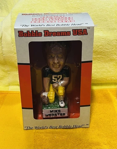 Mike Webster Bobblehead ~ Pittsburgh Steelers ~ Bobble Dreams - w/ Orig Box -HOF Cover