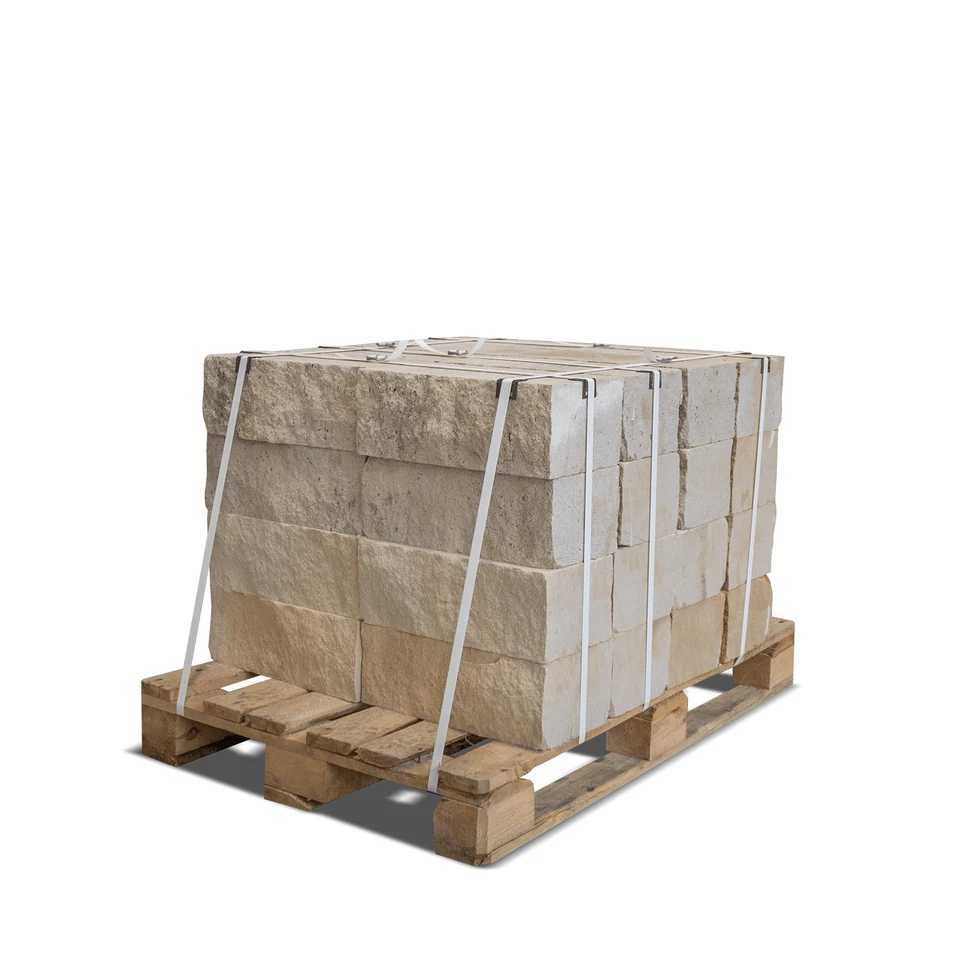 Palette 950 kg Sandstein Randsteine 40×20×15 cm – Garten | Mauersteine trocken - Bild 1 von 4