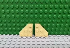 Lego 2 Tan 3x3 piastra base cuneo con ali angolari tagliate nave NUOVO - Foto 1 di 1