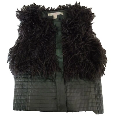 Chelsea & Violet Women Black Faux Fur Vest (M) - Image 1 of 4