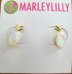 Brand new pineapple stud earrings. Opalescent and gold. MarleyLilly gold tone - Picture 1 of 1