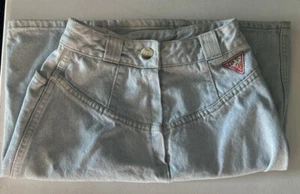 Vintage Guess by Georges Marciano Denim Mini Skirt Size 27 Light Wash 80s - Picture 1 of 6