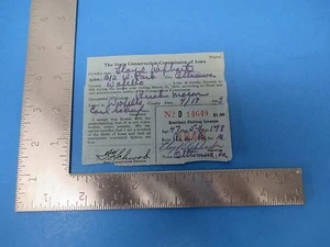 Vintage 1943 Iowa Resident Fishing License Lloyd Kephart Ottumwa Wapello S1210 - Bild 1 von 2