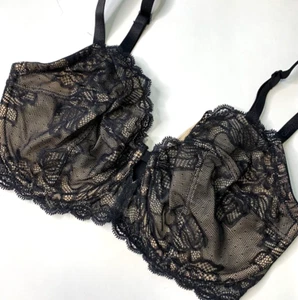 32DDD Calvin Klein Womens Seductive Comfort Full Coverage Unlined Black Lace Bra - Picture 1 of 8