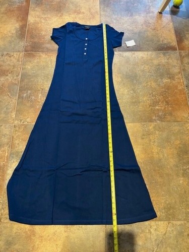 UNDERCOVER Abito lungo donna blu navy Victoria's Secret Moda Intl Henley manica ad aletta XS NUOVO