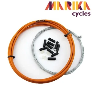 MARIKA MTB Bike Bicycle Front & Rear Set Inner Outer Gear Cable Kit Set ORANGE - Picture 1 of 2