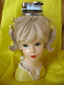 VINTAGE NAPCOWARE JAPAN ? RARE LADY HEAD LIGHTER FEUERZEUG MÄDCHEN BÜSTE 60s - Bild 1 von 8
