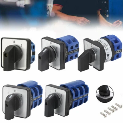 2/3 Position LW26 Rotary Cam Changeover Switch 10-63A 4-12 Terminals - image 1 of 4