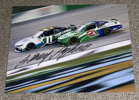 Anthony Alfredo Signed 8x10 Photo Car on the Track NASCAR COA Cover