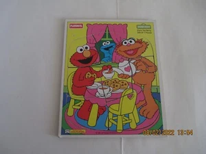 VTG Wooden Puzzle (315-01) Sesame Street 7 pieces Playskool Zoe's Tea Party 1994 - Picture 1 of 4