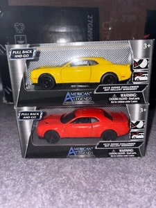 MOTORMAX AMERICAN LEGENDS 1:43 5" 2018 DODGE CHALLENGER SRT HELLCAT Racing PAIR  - Picture 1 of 1