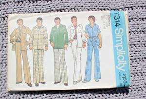 Vintage 1975 Simplicity Pattern 7314 Herren Freizeitanzug ungeschnitten 38 & 40 - Bild 1 von 2