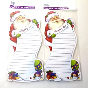 2 Confezioni Blocco Appunti Vintage Magnetico Babbo Natale Lista della Spesa 60 Fogli ea. Martin Desi - Foto 1 di 6