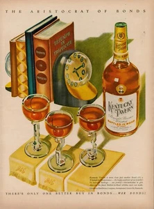 1945 Whiskey Alcohol Kentucky Tavern 40s Vintage Print Ad Aristocrat Bonds Clock - Picture 1 of 9