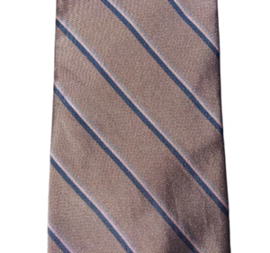 Ron Chereskin Mens Tie Necktie Copper Brown Pink Blue Striped 100% Silk Classic - Picture 1 of 7
