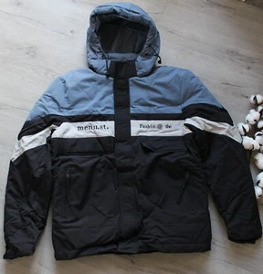 Wang Herren blau schwarz Colour Block Winter Herbst warm Kapuze gefütterte Jacke XL Größe - Bild 1 von 5