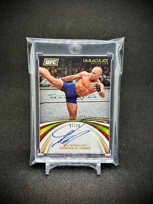 George St-Pierre 2022 Pamnini Immaculate All-Time Greats Auto Gold /10 SSP - Image 1 of 2