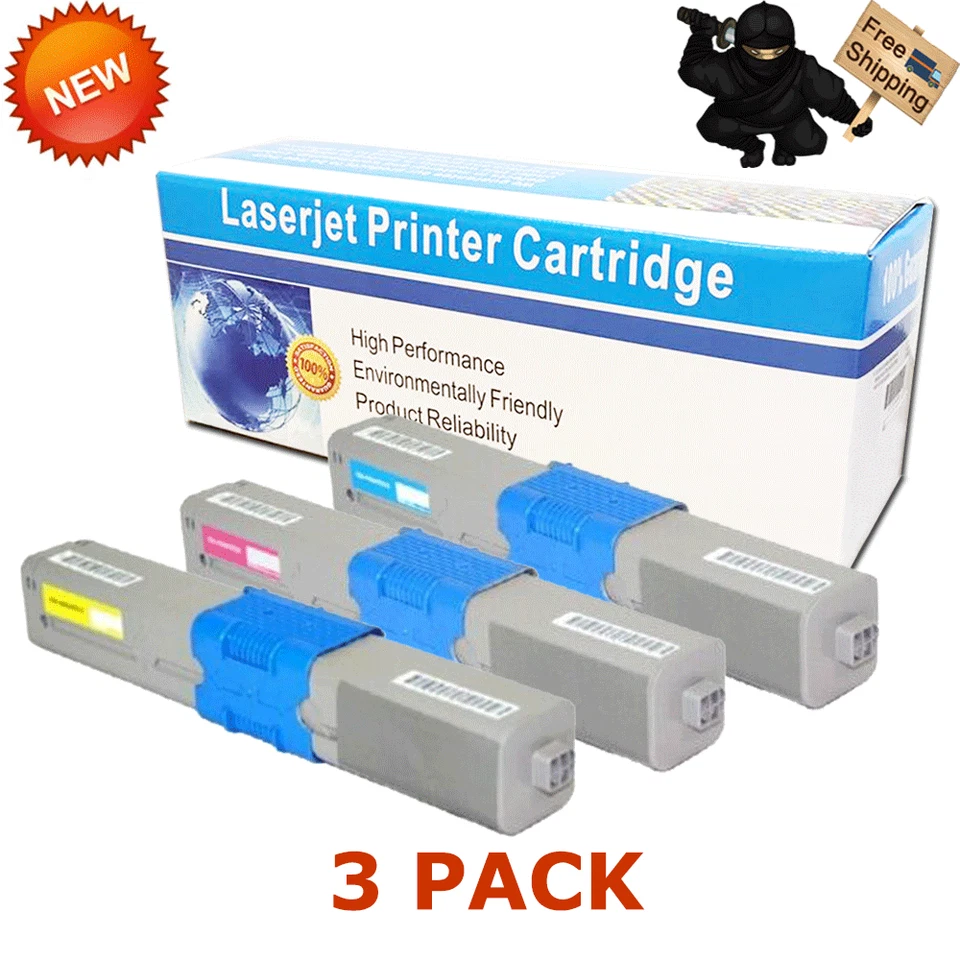 3PK CMY COLOR Toner Cartridge Set for Oki data C330 C530 MC361 MC561 MC890 MC950 - Image 1 of 1