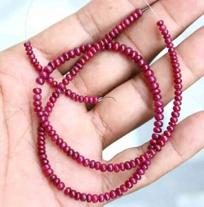 45,80 Ct Natürlicher Roter Rubin Glatt Rondell Lose Opal Perlen Edelstein - Bild 1 von 6