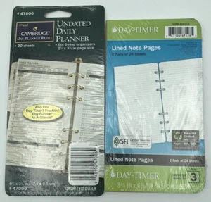 Cambridge Undated Daily Planner Refill with Lined Note Paper - Picture 1 of 6