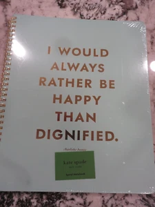 KateSpade Spiral Notizbuch Charlotte Bronte IMMER LIEBER GLÜCKLICH ALS WÜRDEVOLL SEIN - Bild 1 von 3