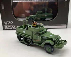 II US Army M3 Half Track Armored Vehicle Finished 1/72 Model New Toy Gift - Picture 1 of 11