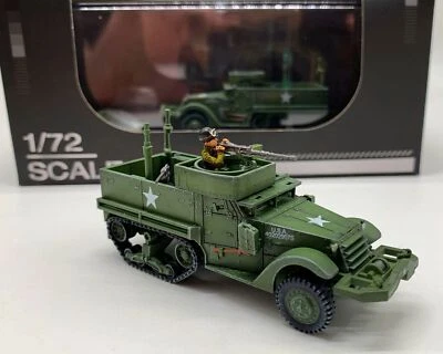  II US Army M3 Half Track Armored Vehicle Finished 1/72 Model New Toy Gift - Image 1 of 4