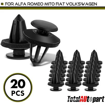 20Pcs Black Trim Panel Retaining Clips for Alfa Romeo Mito Fiat Volkswagen Nylon - Image 1 of 4
