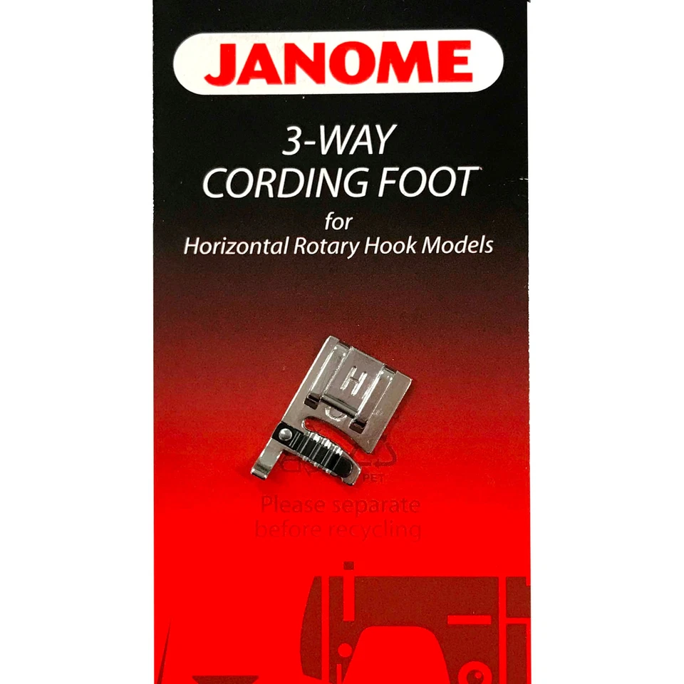 Janome 3 Way Cording Foot Horizontal Rotary Hook Models # 200345006