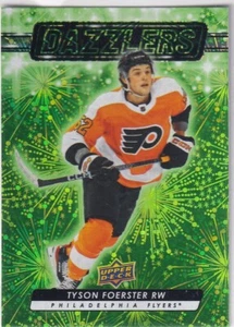 2023-24 UD Hockey Series 2 Dazzlers Green #DZ-92 Tyson Foerster, Philadelphia - Bild 1 von 1