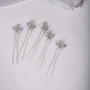 Wedding Hair Pins Set of 5 Hair Pins Rhinestones Bridal Clip Accessories for ... - Picture 1 of 5
