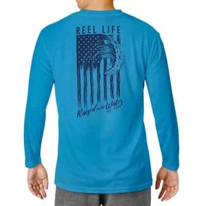 Reel Life Mens Long Sleeve UV Tee Size XXL Hawaiian Ocean - Picture 1 of 5
