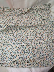 Vintage Baumwolle echt Futtersack Mehlbeutel weiß mit blau orange grün Blumen - Bild 1 von 3