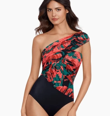 Traje de baño Miraclesuit 8 negro rojo Diosa una pieza modelador esculpir nuevo $174 Foto 1 de 4