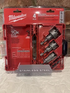 MILWAUKEE Carbide Hole Cutter Kit: 7/8”, 1-1/8”, 1-3/8”, 49-22-8610 (4-Pc Set) - Picture 1 of 2