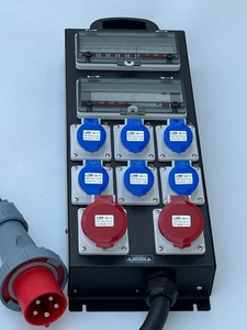 Con interruptor principal RCD 63A CEE 5P entrada 32A salida caja de distribución de energía 6*16A - Imagen 1 de 6