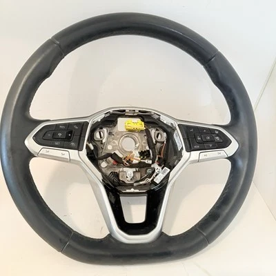 2022 VOLKSWAGEN JETTA INTERIOR STEERING WHEEL BLACK LEATHER OEM - Изображение 1 из 4
