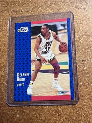 1991-92 Fleer Basketball # 366 Delaney Rudd - Image 1 of 2