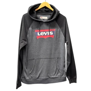 Levi's Hoodie Herren mittel grau schwarz rot Logo Pullover Sweatshirt + Taschen - Bild 1 von 7