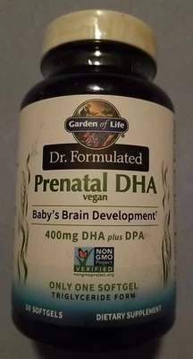 NEW Garden Of Life Vegan Prenatal DHA, 30 capsule Exp 9/26 Dr Formulated - Image 1 of 4