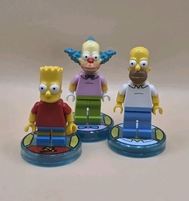 Lego Dimensions Lote de 3: Bart Simpson, Krusty el Payaso, Homero con Base de Etiqueta Foto 1 de 4