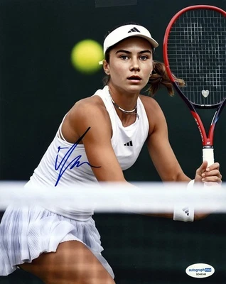 Iva Jovic (b. 2007) Foto de acción firmada 8x10 color con certificado de autenticidad, estrella del tenis en ascenso Foto 1 de 2