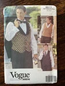Vogue Mens Sewing Pattern 8517 Mens Vest Size L XL Vintage 1989 Uncut - Picture 1 of 3