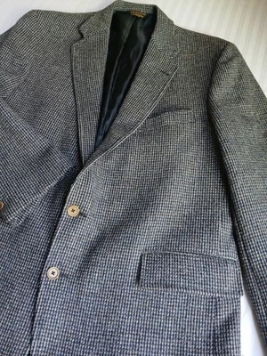 Ben Silver Harris Tweed Blazer 48 / Large Scottish Wool Two Button Vintage  - Image 1 of 4